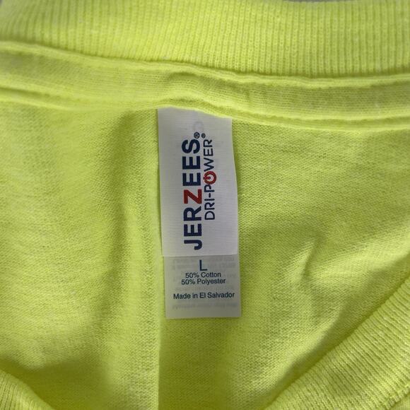 Jerzees Dri-Power Safety Yellow T-shirts Large (Lot of 4) - Picture 4 of 6